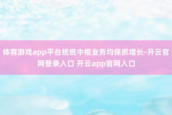 体育游戏app平台统统中枢业务均保抓增长-开云官网登录入口 开云app官网入口